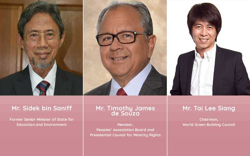Founders' Memorial Committee Members: Mr Sidek Bin Saniff, Mr Timothy James de Souza and Mr Tai Lee Siang